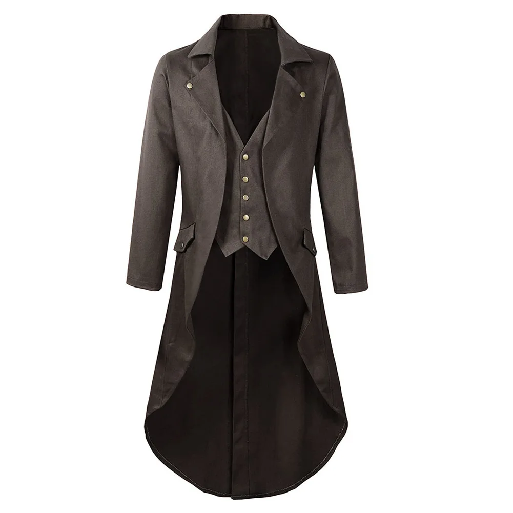New Polyester Trench Coat Tailcoat Steampunk Tuxedo Medieval Regular Spring Suitable For Fall Summer Victorian