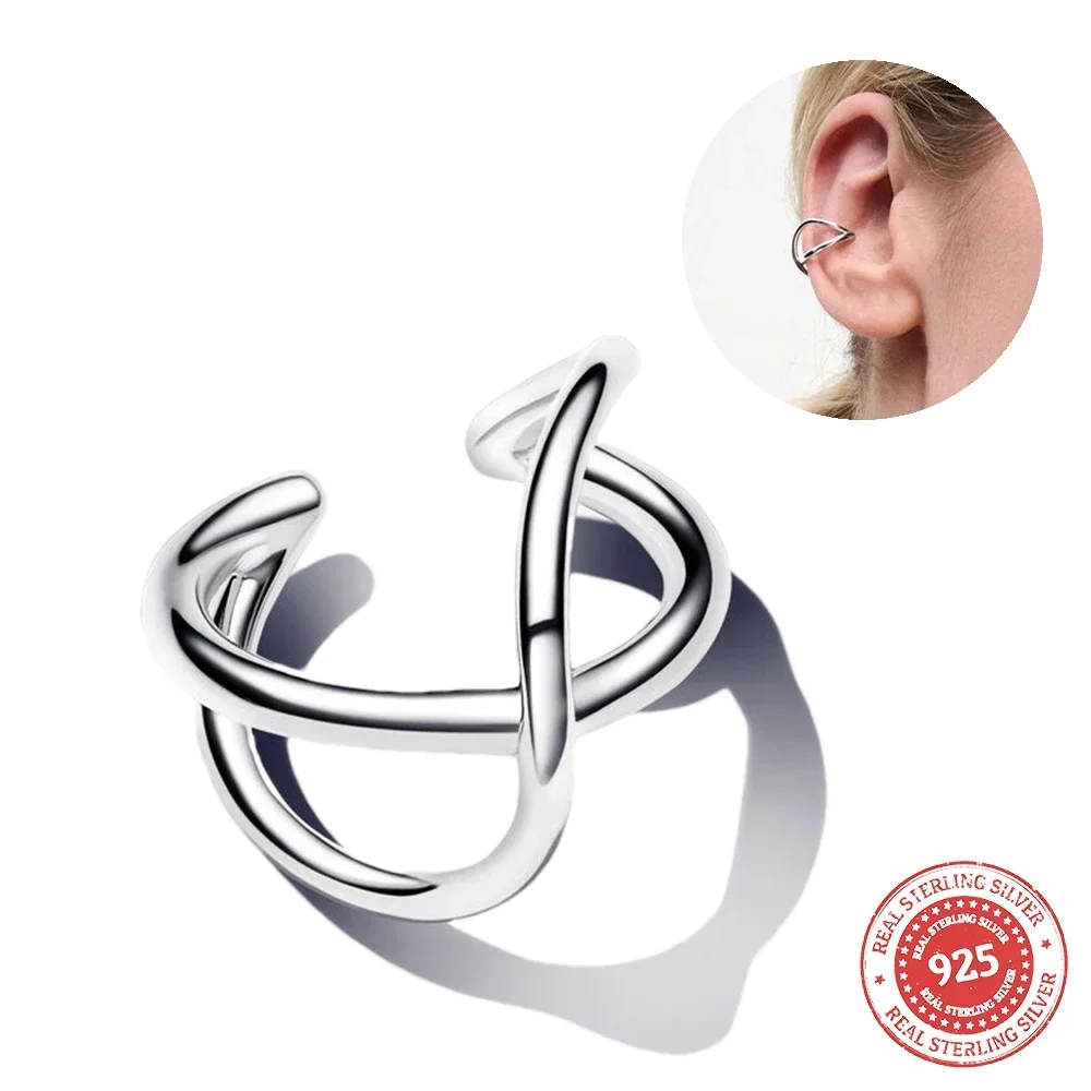 New Fashion 2024 Heart-shaped Round Organically Shaped Infinity Ear Cuff Open Double Huggie Hoop Earings Wire Stud Earrings