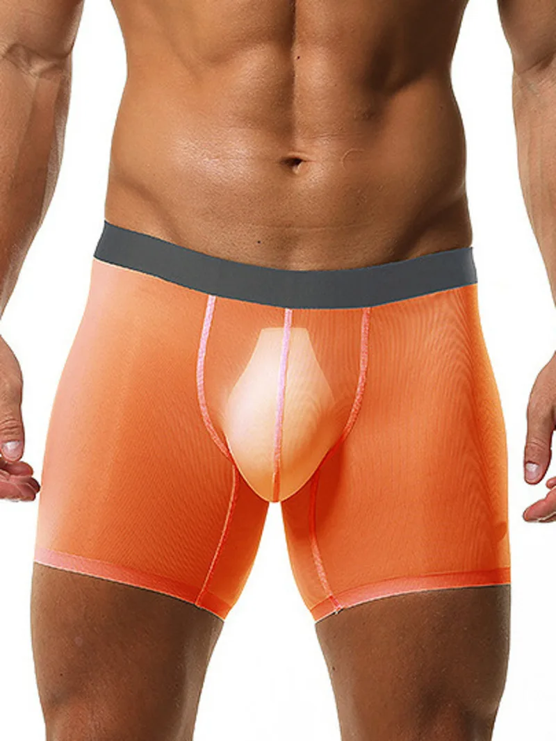 

Мужские трусы-боксеры из ледяного шелка, летние дышащие спортивные расширенные быстросохнущие тонкие трусы-боксеры с защитой от натирания, нижнее белье для бега больших размеров Y1RW