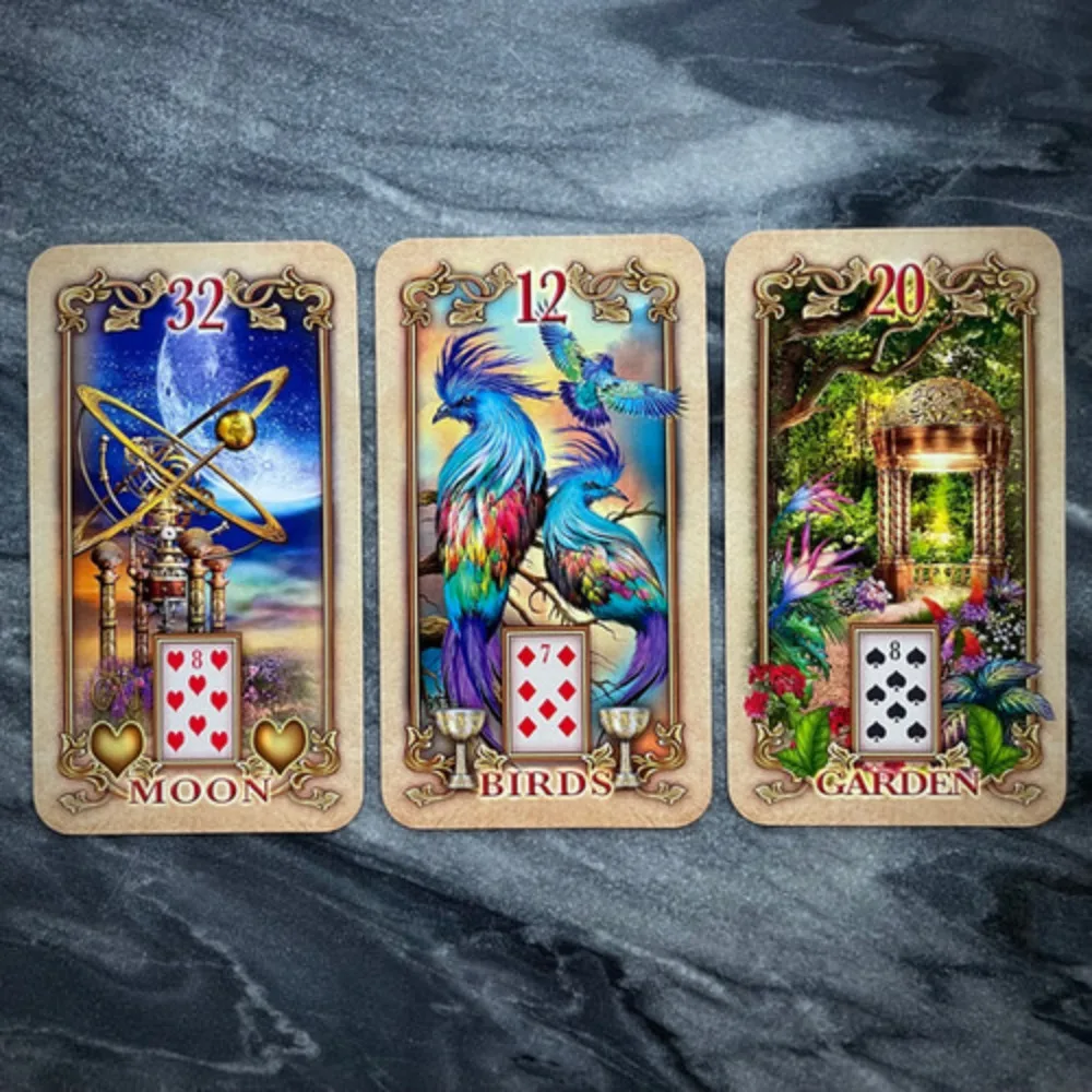 10.4cm X 7.3cm Lustrous Lenormand kartu Oracle Permainan Tarot 47 buah kartu Lenormand