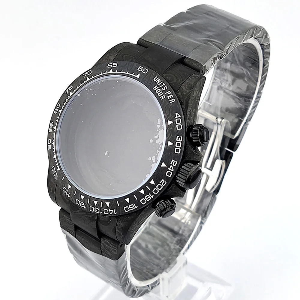 Multifunctional carbon fiber case VK63 4130 case Sapphire glass Waterproof watch case Men's Watch Case Carbon fiber watch strap