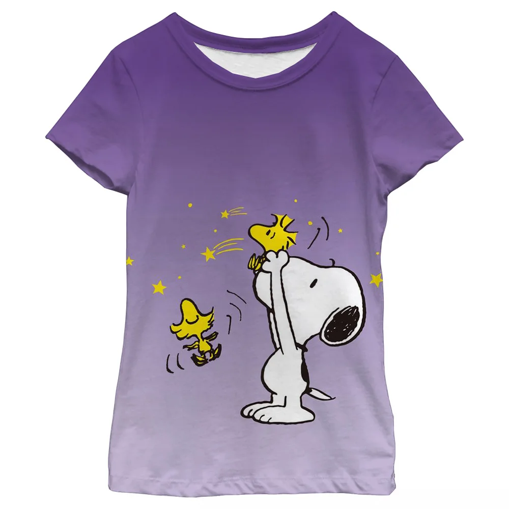 Snoopy T-shirts for Children Child T-shirt Children's Clothing Girls Clothes 2024 Kids Clothes Short Sleeve Tops Top Boy's Wear