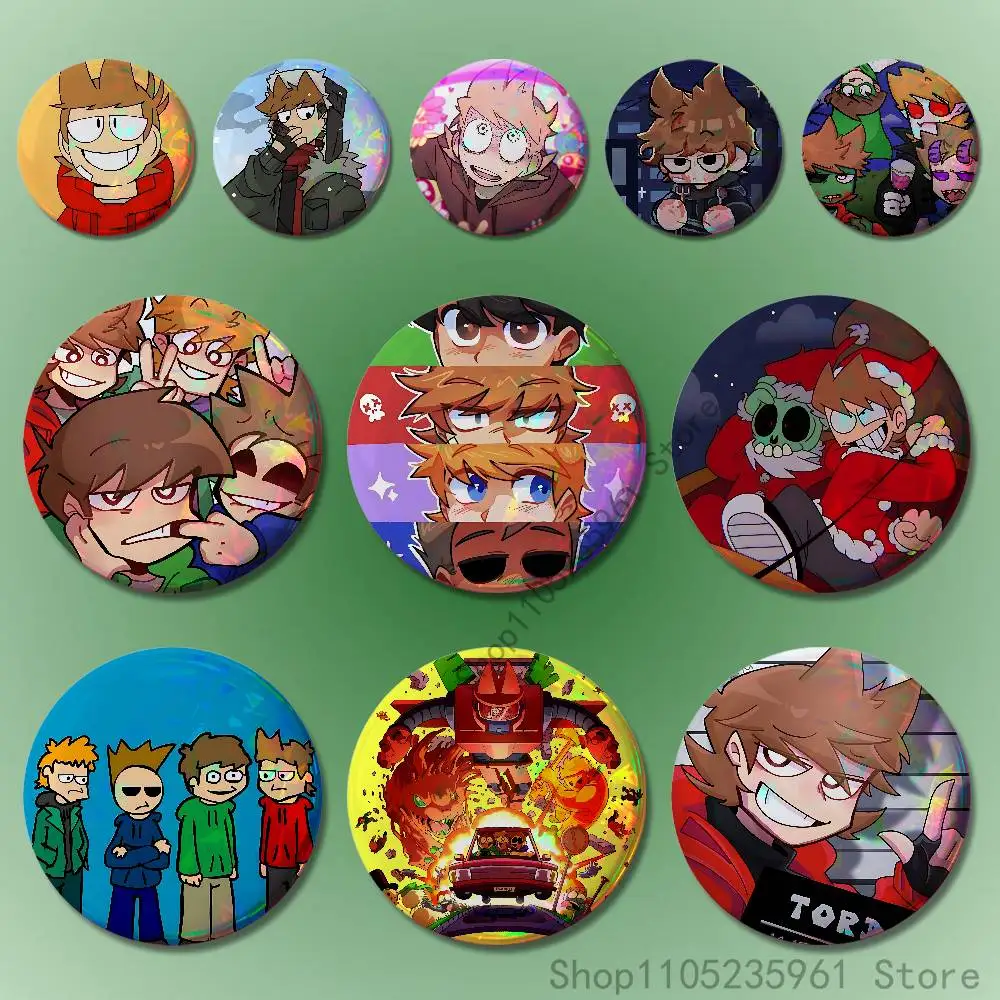 

E-EddsworldS 32mm 58mm 75mm 44mm 25mm Anime Badges Brooches DIY Pins Decorations Birthday Valentine Gifts