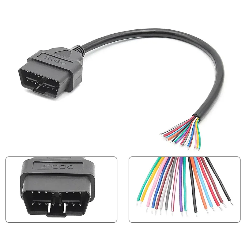 

OBD2 OBD-II 16 Pin Male Connector To Open Plug Wire OBD Diagnostic Extension Cable Pigtail for Extension OBD2 Opening OBD Cable