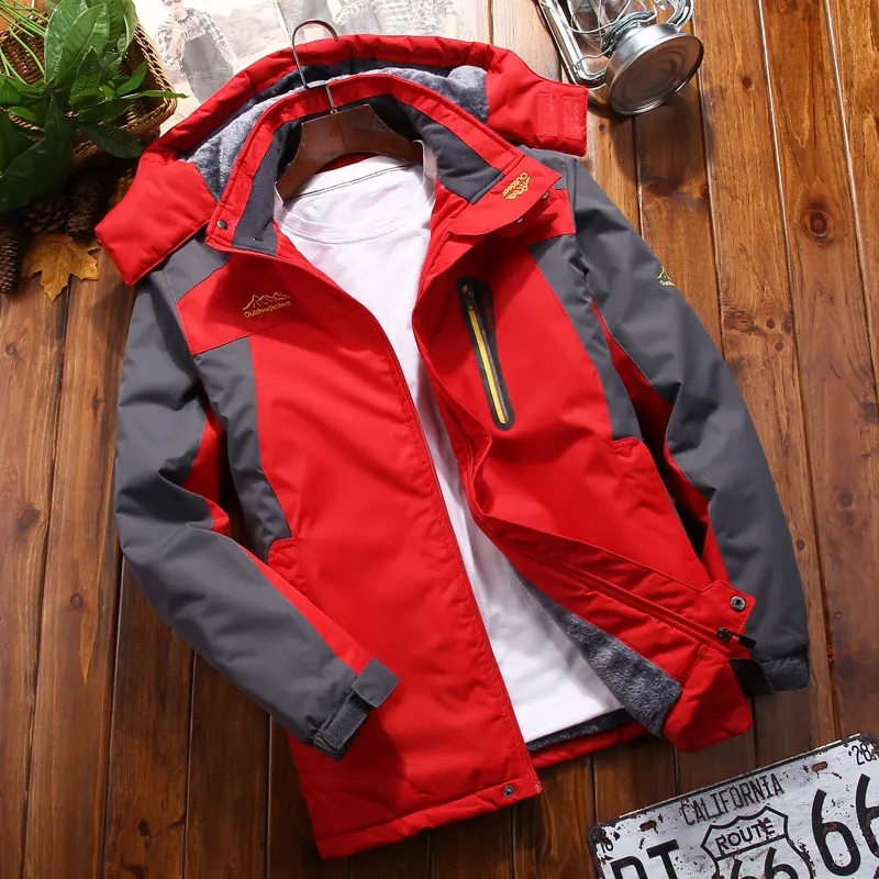 

Winter Thiened Fce Outdoor Climbing Jaet Travel Waterproof Windproof Warm Cold Resistant Hiking Coat Zipper Closure Lo...
