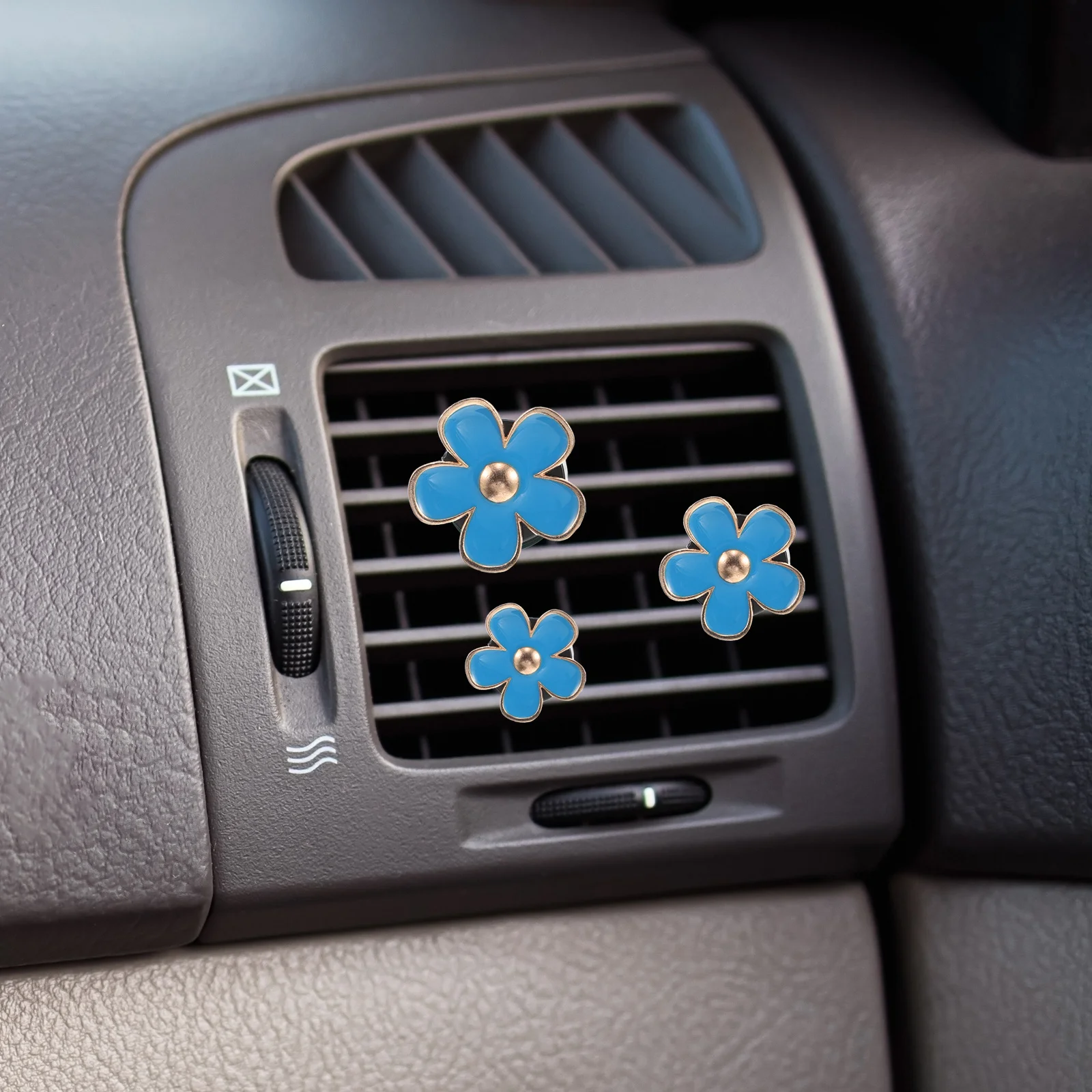 

4pcs Car Air Freshener Sturdy Alloy Daisy Clips for Air Car Diffuser Daisy Vents Flower Decoration Fragrance Accessories