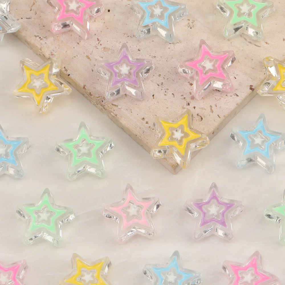 

Cordial Design 100Pcs 21*21MM DIY Beads Making/Oil Drop Effect/Star Shape/Hand Made/Acrylic Bead/Jewelry Findings & Components