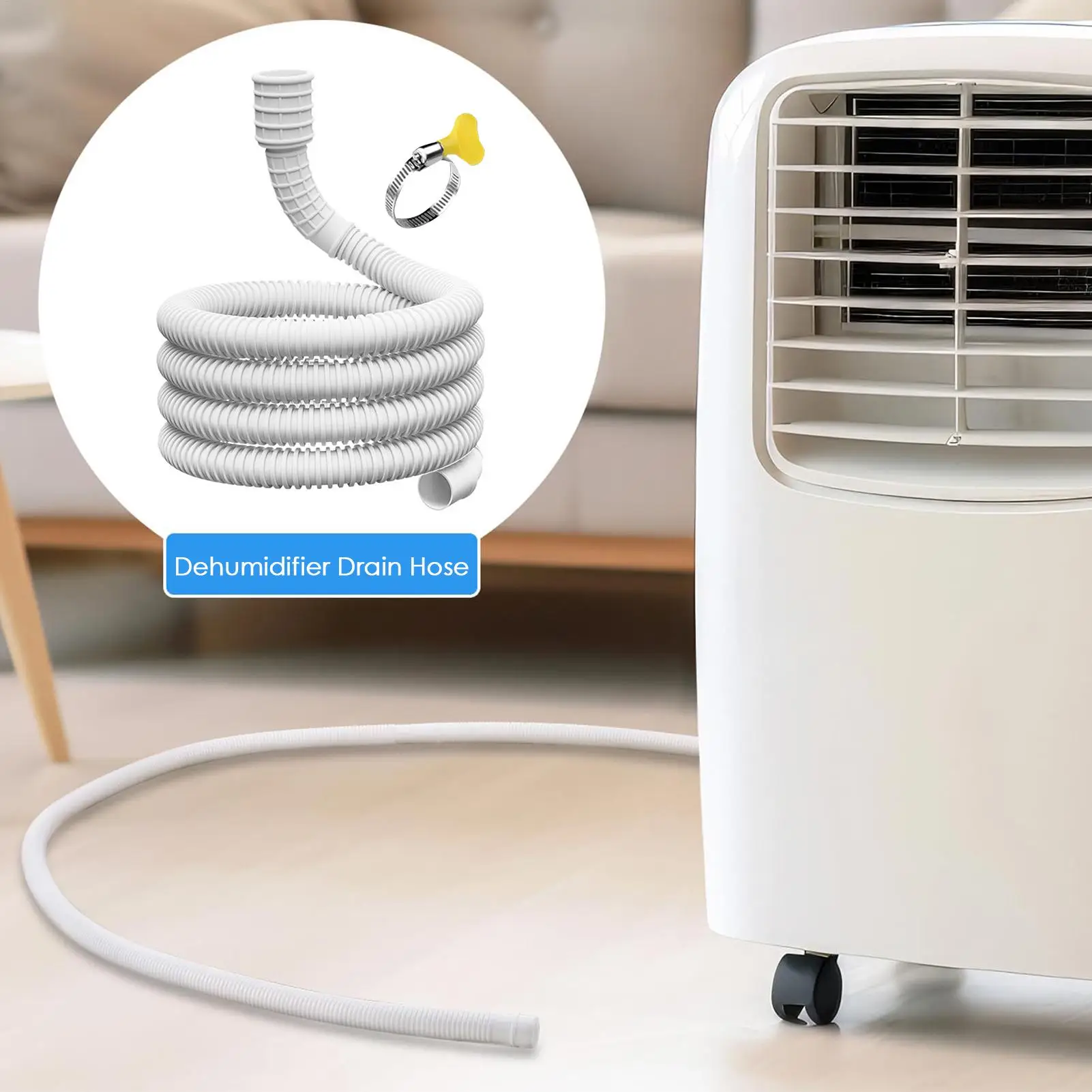 AC Drain Hose 16/25mm Inner Diameter Leakproof Flexible Pipe Connector Clamp Dehumidifier Washing Machine Water Drainage