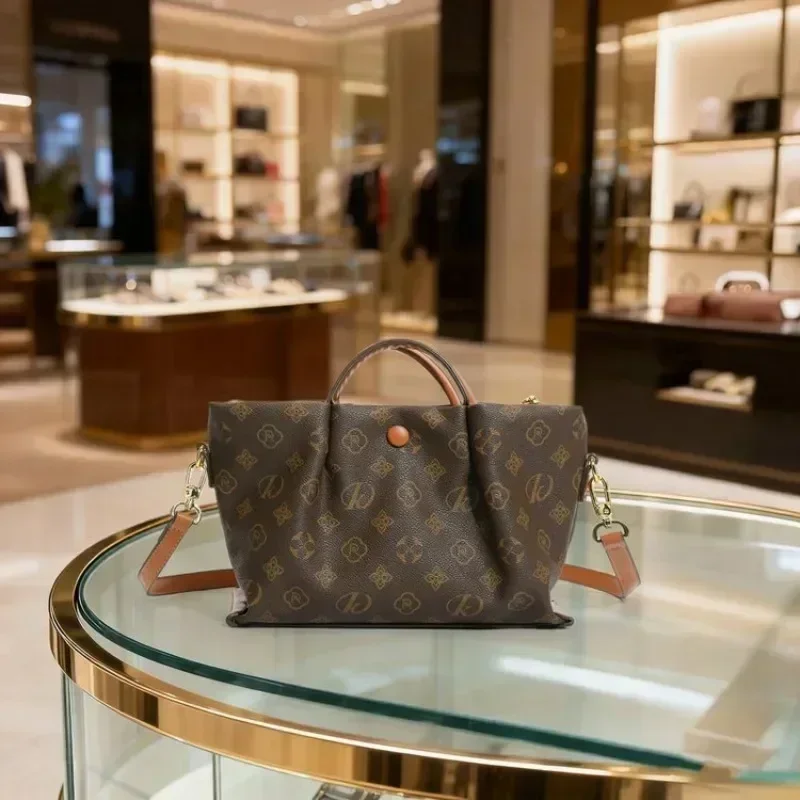 Luxury High-End Minimalist Unique Leather Crossbody Handbag Women Casual Vintage Fashionable Large Capacity