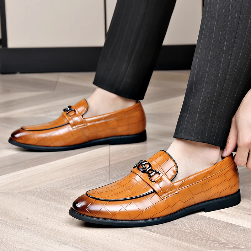 Man Shoes Genuine Leather Male Footwear Casual Shoes Business Formal British Style Luxury Male Loafers For Men Black Plus Size46