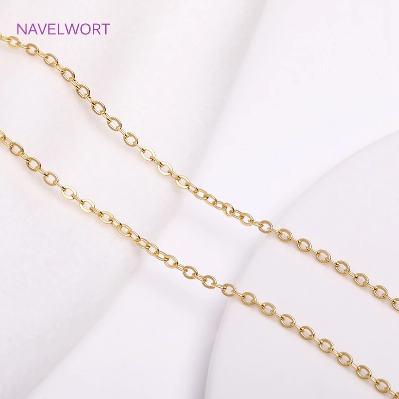 18K Gold Plated 1.3mm/1.6mm/2mm Thin Chain For Jewelry Making Supplies, Bulk Chain DIY Necklace Bracelet Accessory Wholesale