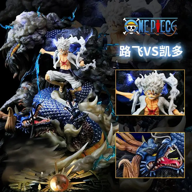 

23cm One Piece GK Nika Luffy VS Kaido Epic Battle Resin Statue Figure Anime Model High End Collection Art Large Size Premium