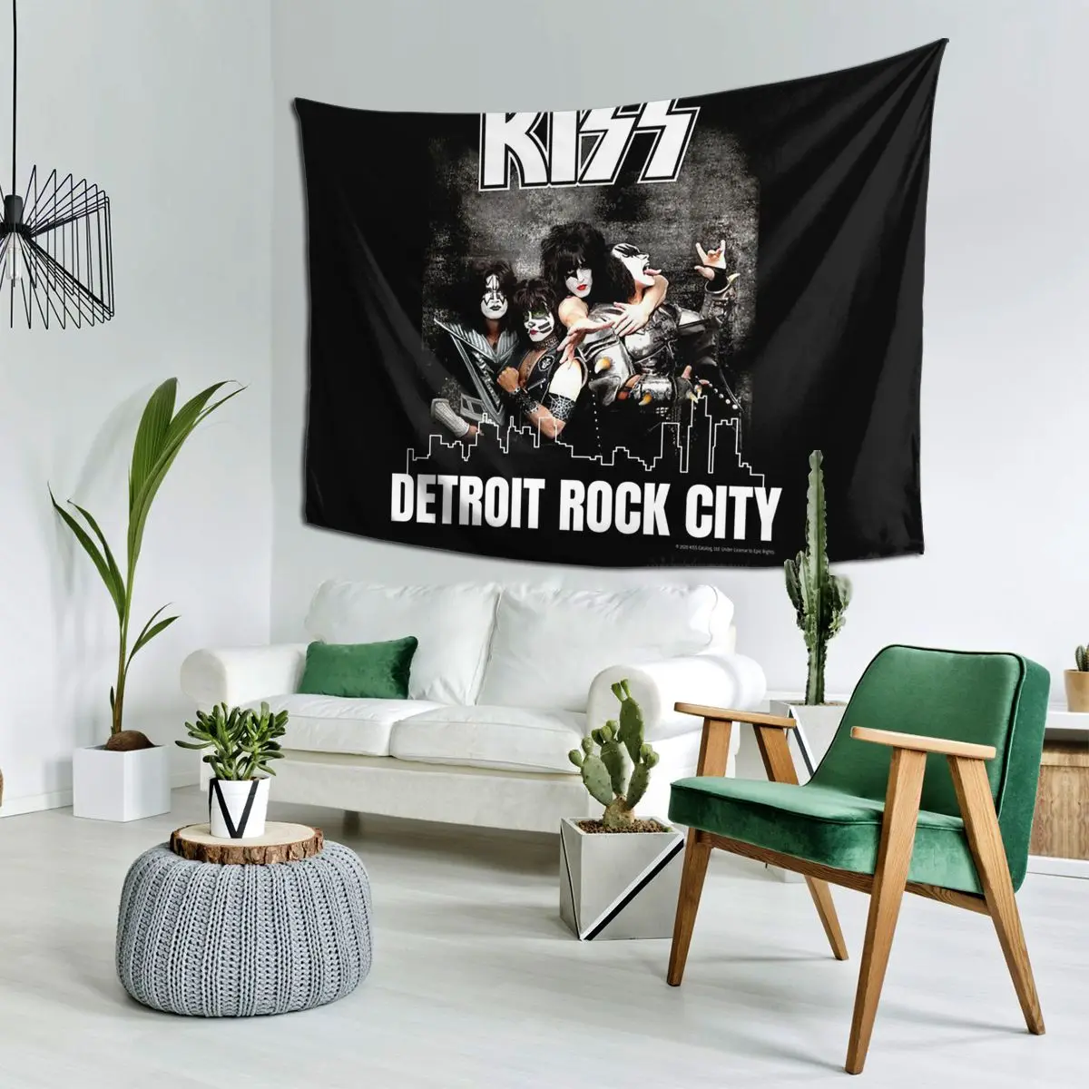 قبلة الفرقة ديترويت روك سيتي نسيج الجدار شنقا ديكور المنزل الجمالي المفروشات لغرفة النوم