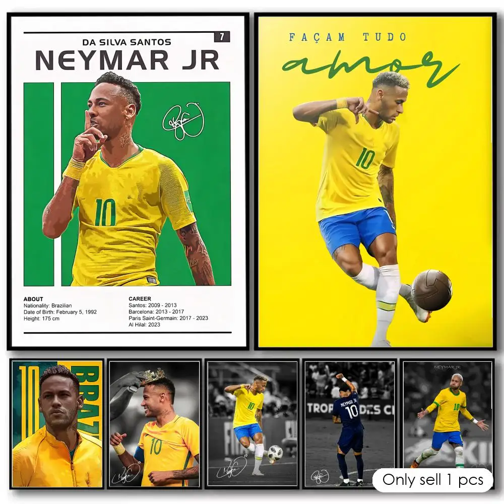 N-neymar Jr.  Painting Calligraphy Cotton Canvas Wall Art Poster Quality Decor Painting for Living Room Home Decor
