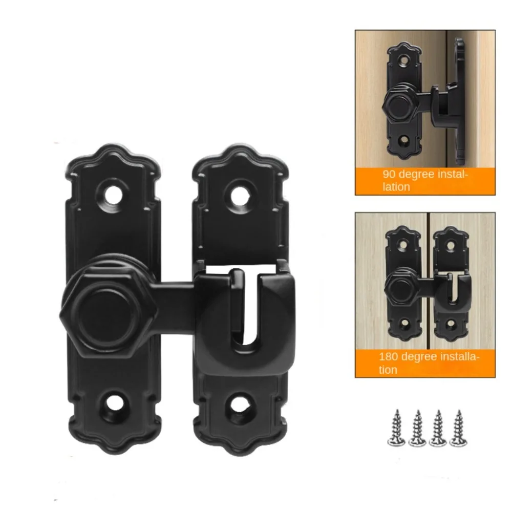 튼튼한 안전 슬라이딩 도어 캐치 90 180도 도난 방지 도어 해스프 알루미늄 합금 도어 볼트 창문