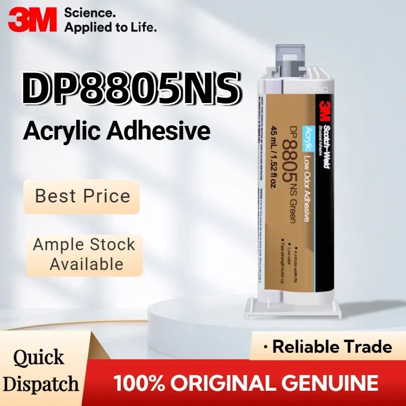 Original 3M DP8805NS Scotch-Weld Low Odor Acrylic Structural Adhesive 10:1 Non-Sag Glue for Metal Plastic PVC 45ML