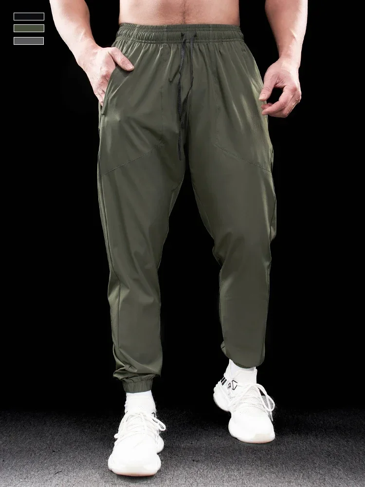 

Men Running Sports Fitness Trousers Ice Silk Sweatpants Gym Loose Fit Training Pants Daily Casual Athletic Trousers Big Size 5XL