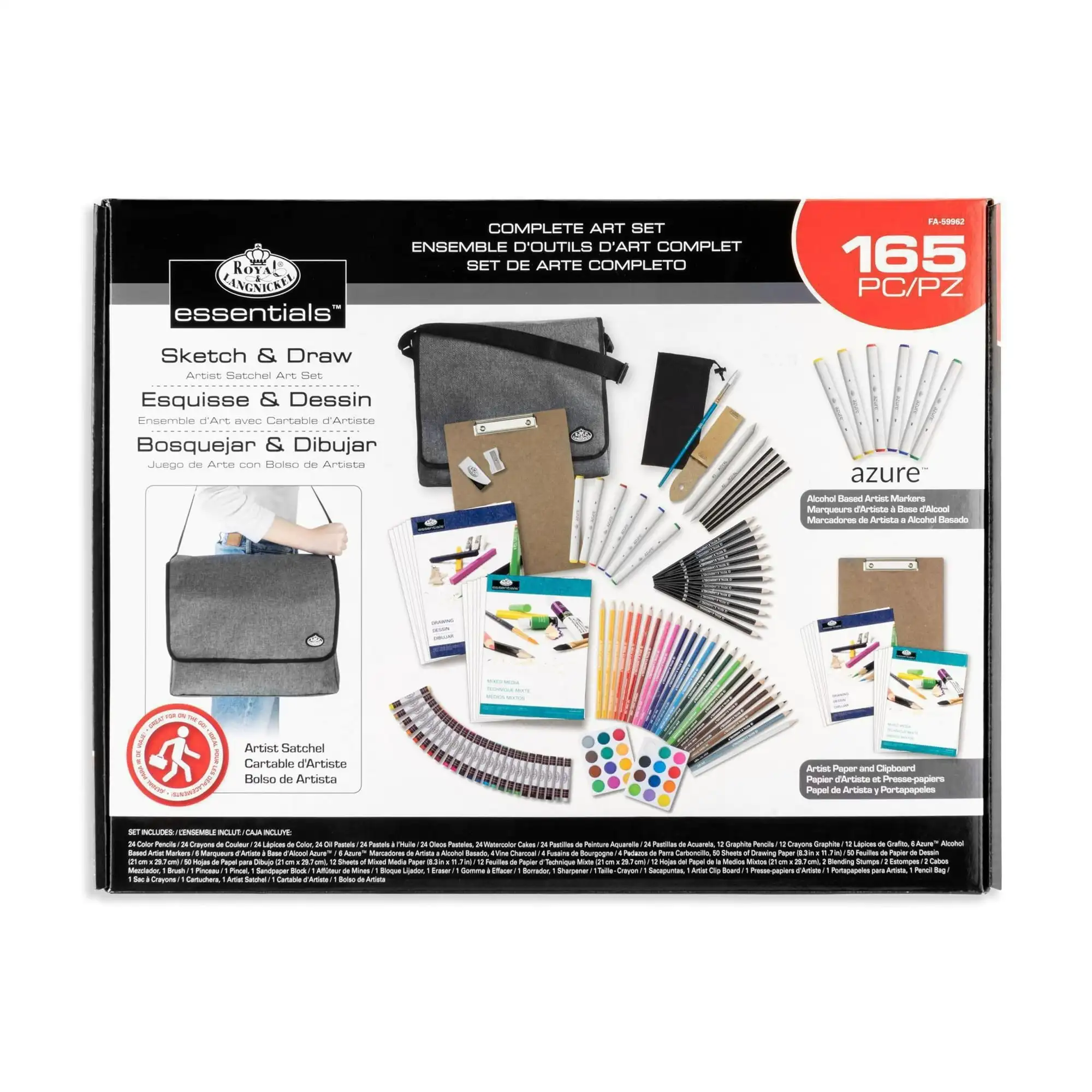 Royal & Langnickel 165pc Set Seni Sketsa dan Gambar