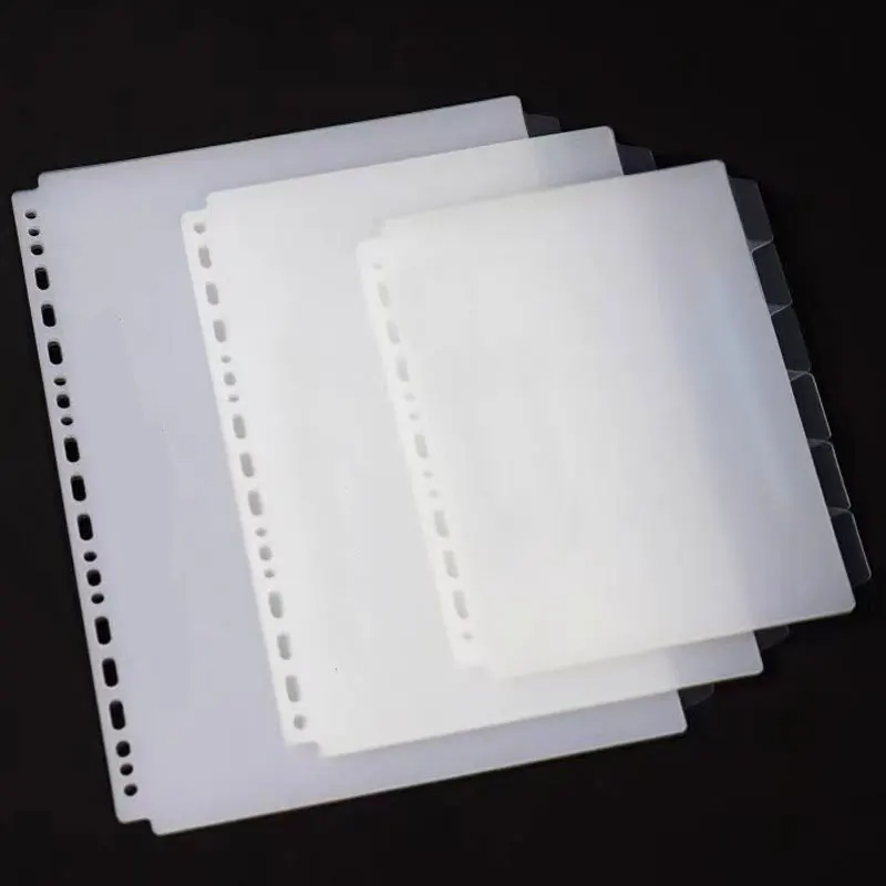 

6Pcs/Set A4/B5/A5 PP Binder Index Separator Divider Pages for Loose-Leaf Notebook Scrapbook Tabs Planner Index Page Bookmark