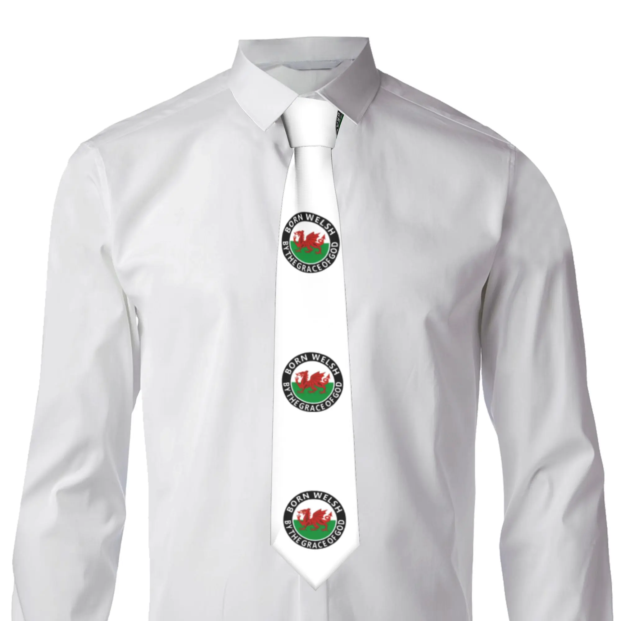 Formal Wales Country Flag  Neck Tie Men Silk  Necktie for Business Cravat