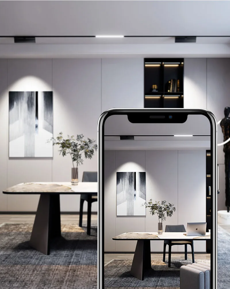Tuya Dimmbares LED-Schienensystem Komplettset 360 ° Verstellbare COB-Schienenleuchten für Bekleidungsgeschäfte, Küchen-Schienenbeleuchtung – Detail 6