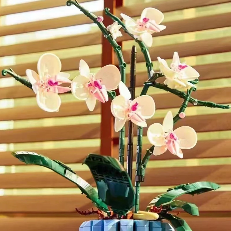 Orchid Flower BouquetPlant Construction Decoration Set for Adults; Build An Orchid Display Piece for Home or Office