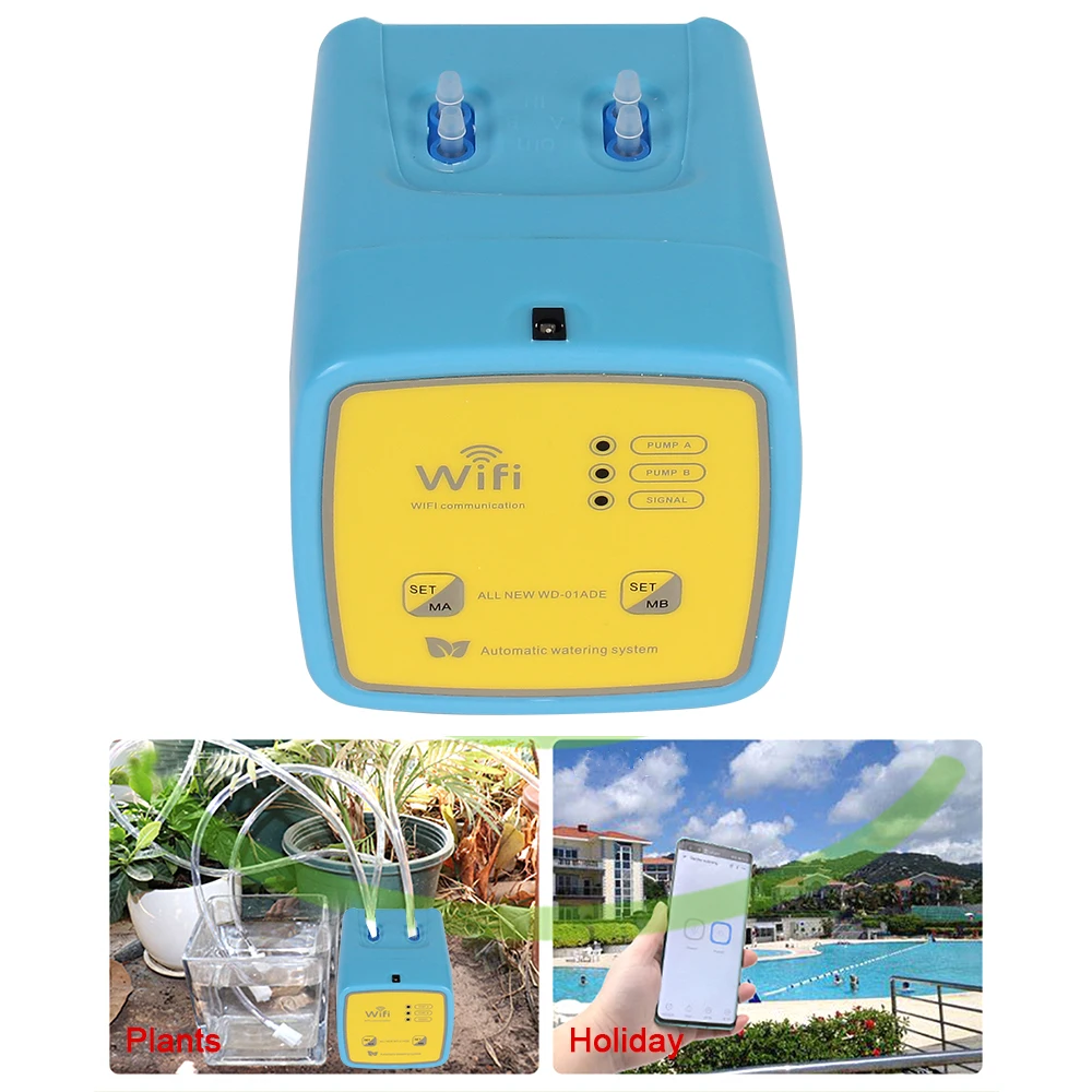 Double Pump Controller Garden Drip Irrigation Device Automatic Watering Device Intelligent Timer System WIFI Mobile APP Control