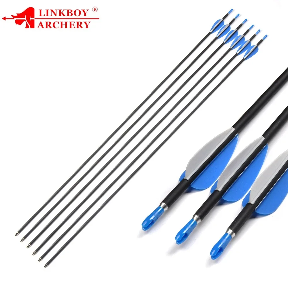 30 Inches Mixed Carbon Arrow ID 4.2 mm Bows  Archery Hunting Shooting 6/12pcs