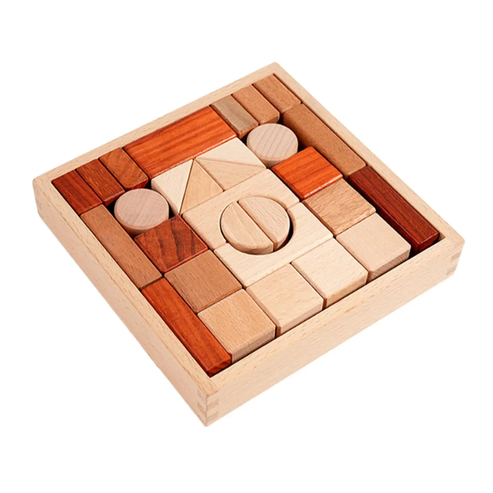 子供用木製積み木 収納ボックス付き 木製スタッキングブロック 学習玩具 幼児教育玩具 就学前向け
