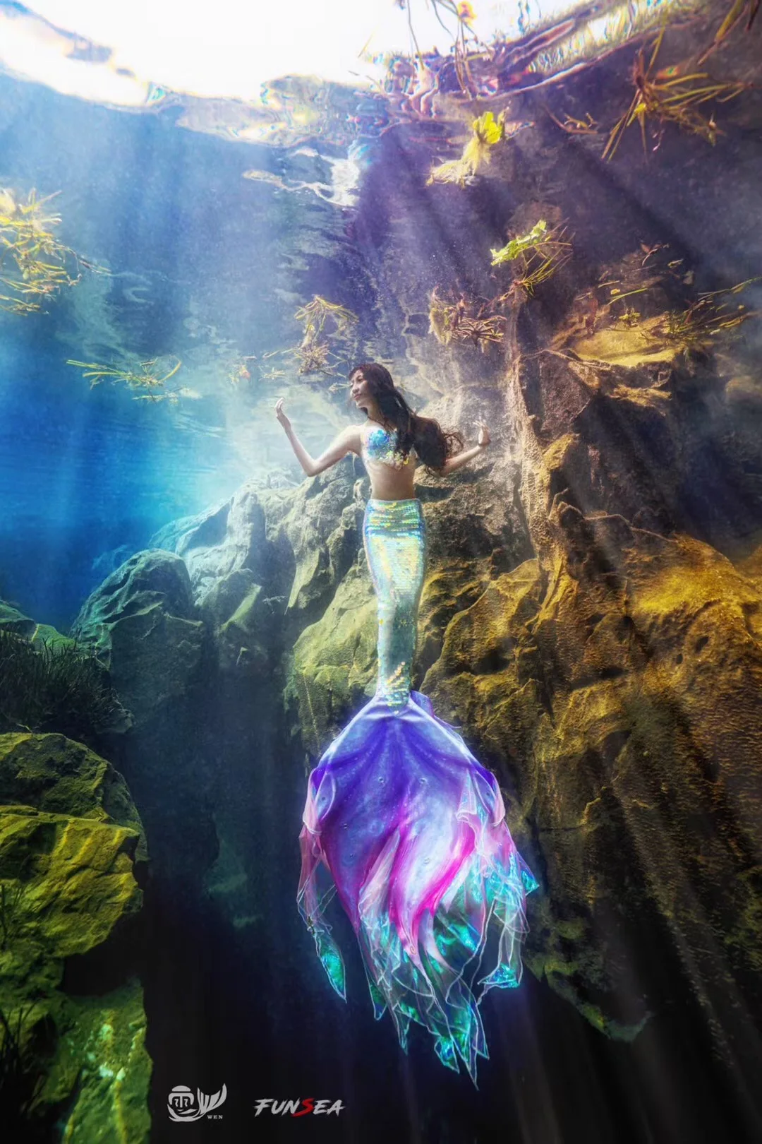 手作りラインストーンタッセルペンダント水族館パフォーマンスブラジャーダイビングマーメイド水着マーメイドスパンコールコルセット