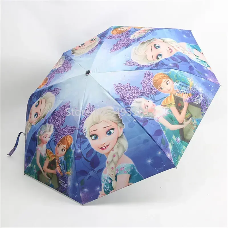 Anime Children TriFold Umbrella Portable Mickey Minnie Mouse Cartoon Preschool Student Baby Girl Adult Sunscreen Kids Gift