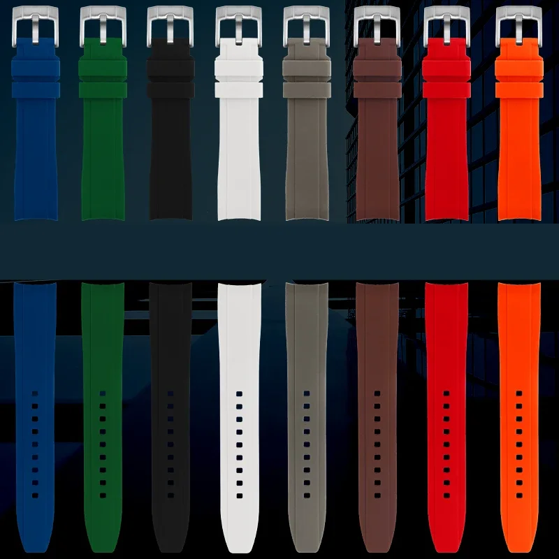 Ремешок силиконовый для Casio Rolex Water Ghost Rossini Timex Tudor Omega Swatch, Универсальный Прочный браслет с розовой иглой, 20 22 мм