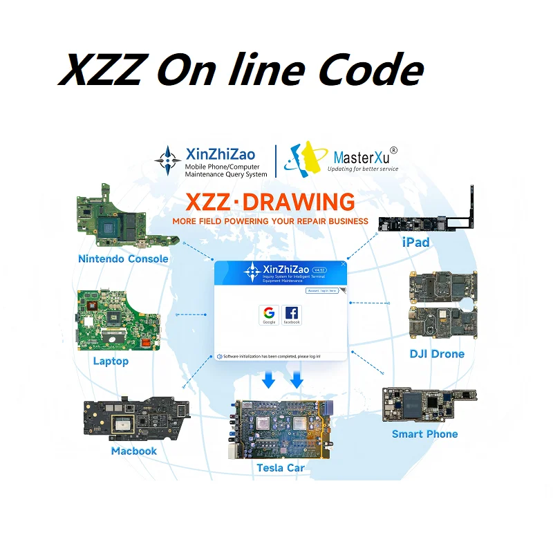 XZZ Xinzhizao Schematic Drawing On Line Code For iPhone Android Macbook Dell DJI Circuit Bitmap Maintenance Database Website