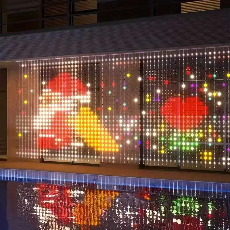 Music Sync Smart RGB LED Curtain Lights – APP-Controlled with DIY Text Animation | Perfect for Party & Home Decor