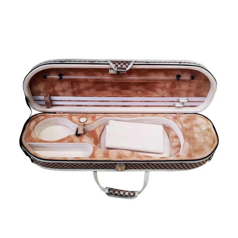 TONGLING-Foamed Canvas 4/4 Violin Case with Straps, Cloth Cover, Humidifier Hygrometer, High Quality, 4/4