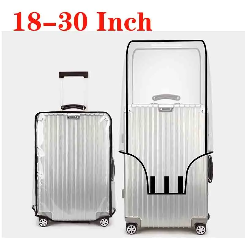18-30 Inch Suitcase PVC Cover Protector, Transparent Luggage Cover Waterproof Wheeled Suitcase Dustproof Sleeve Travel Accessory