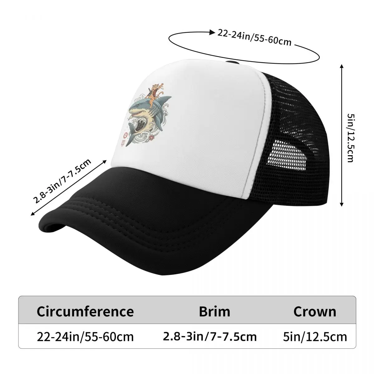 Catana Shark Cap Fashion Casual Mesh Baseball Caps Adjustable Hat Hip Hop Summer Unisex Baseball Hats Polychromatic