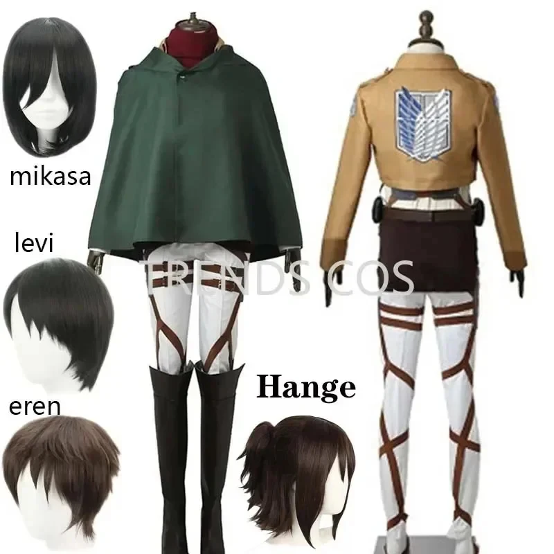 

ABC123Cosplay Anime Levi Mikasa Ackerman Eren Jaeger Outfits Hange Zoe Cosplay Costume AOT 4,b;6.k,9/g'