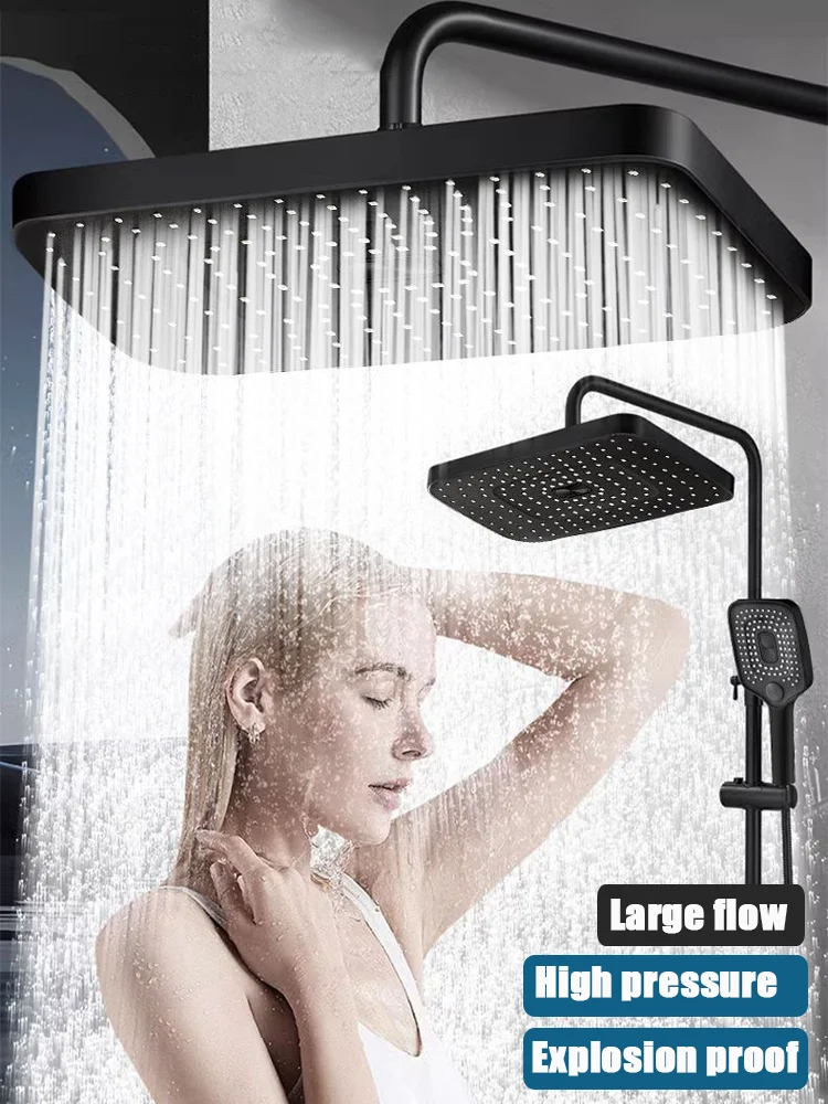 

12-дюймовая большая панель, набор насадок для душа с большим потоком и наддувом, 6 режимов, душ для ванной комнаты из АБС-пластика высокого давления ﻿