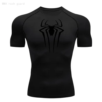 Spiderman Short Sleeve Quick Dry Compression Sports Fitness T-Shirt 1