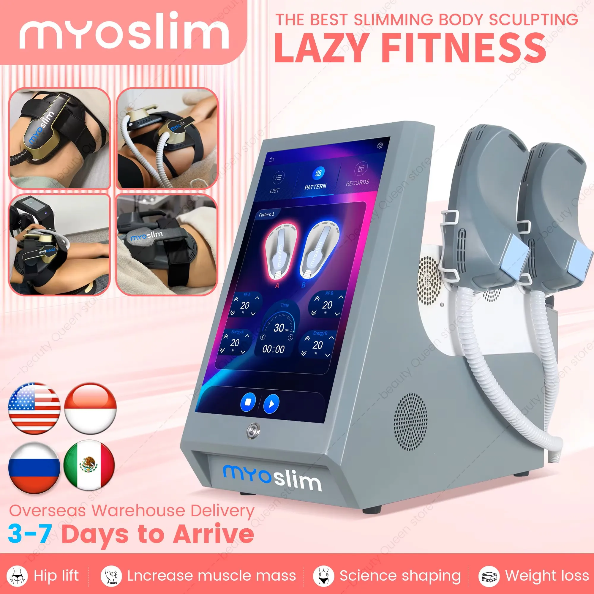 Professional MYOSLIM Sculpting NEO RF Machine EMS Body Slimming HI-EMT PRO Muscle Stimulation Fat Removal