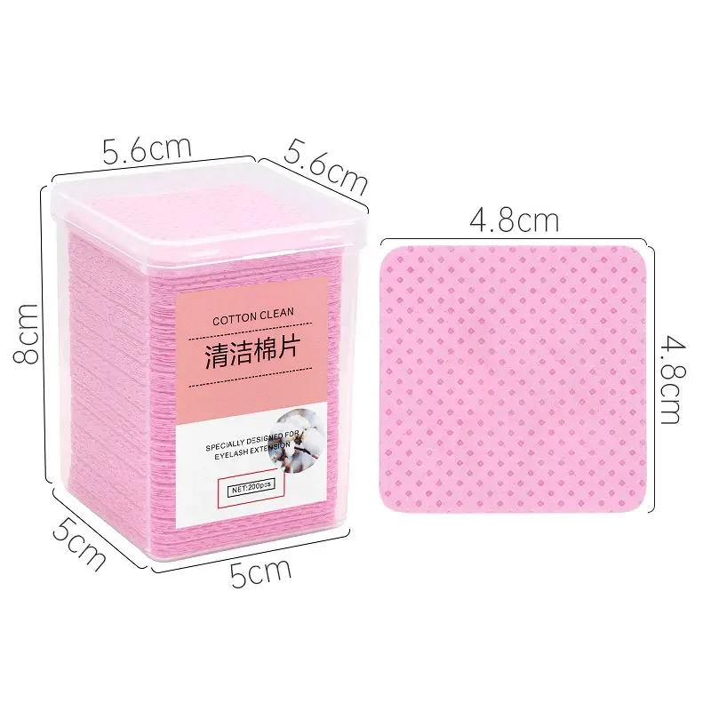 200 個接着剤ワイプ綿紙まつげエクステンション用接着剤ボトル詰まり防止クリーナーパッドまつげ接着剤リムーバー