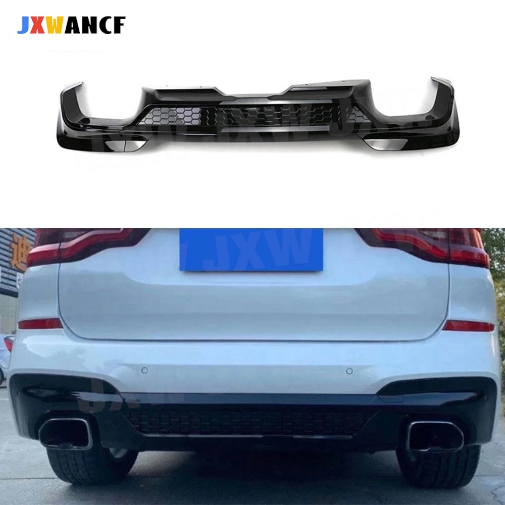 

JXWANCF Carbon Look ABS OO-OO Rear Bumper Lip For BMW X3 G01 M Sport 2018 - 2021 Gloss Black Rear Diffuser Bumper Lip