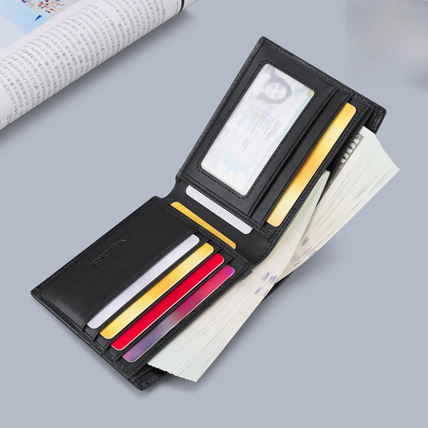 Short Men's Wallet Fashionable Deer Head Design Top Layer Cowhide Leather Multi-functional Trendy Coin Purse Chinese Brand