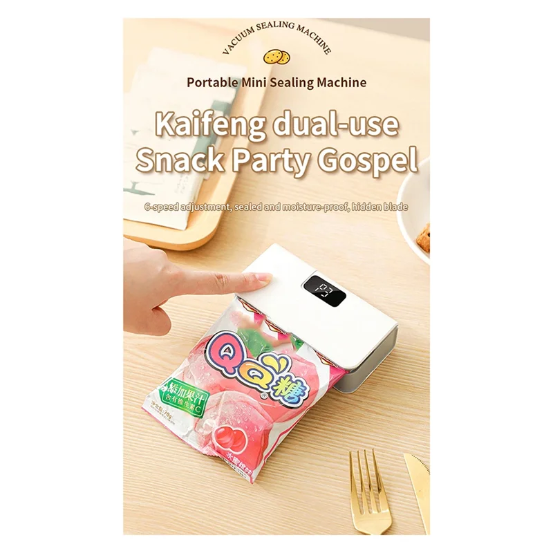 سدادة أكياس الوجبات الخفيفة الصغيرة تريند 2025، سدادة الأكياس البلاستيكية USB، سدادة أكياس الطعام المحمولة 2 في 1 مع شاشة LED مكونة من 6 مستويات #4