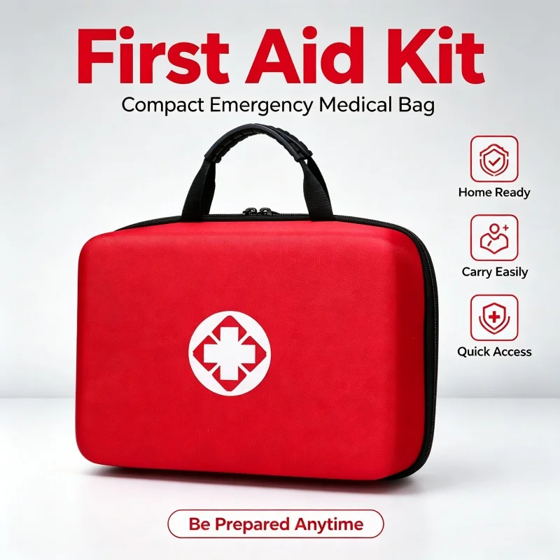 Trousse de premiers secours portable à coque rigide, sac de rangement médical d'urgence en EVA, kit médical de survie en plein air pour la conduite et l'usage domestique
