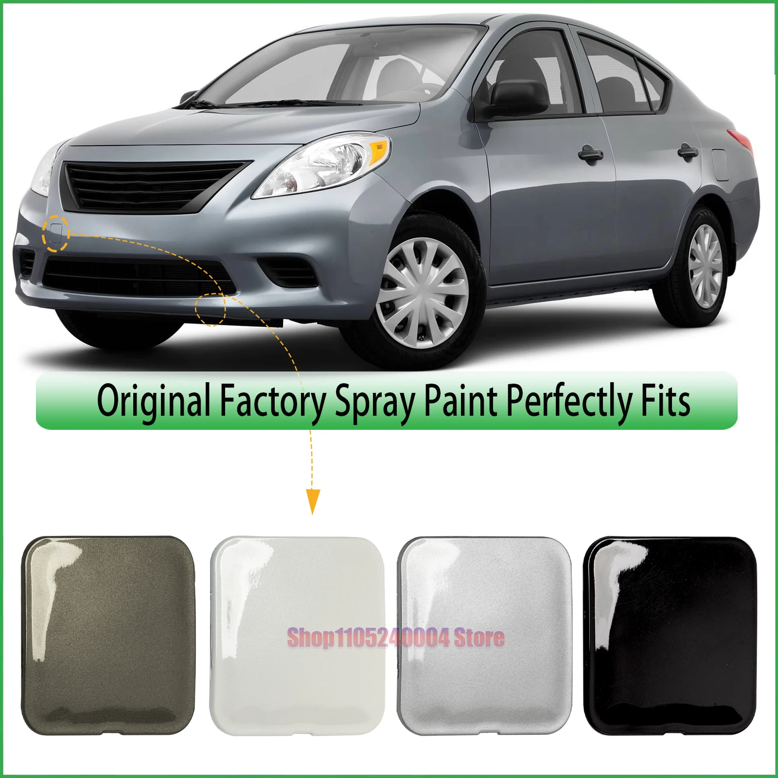 For Nissan Versa Sedan 2012-2014 Front Bumper Tow Hook Cover Cap Genuine Parts 622A0-3BA0H 622A03BA0H