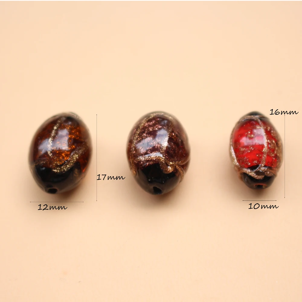 Hanmade Glass Bead Oval Lampwork Beads Red Clear Multi-color For Jewelry Making Supplies Bracelet Necklace Materials Sieraden