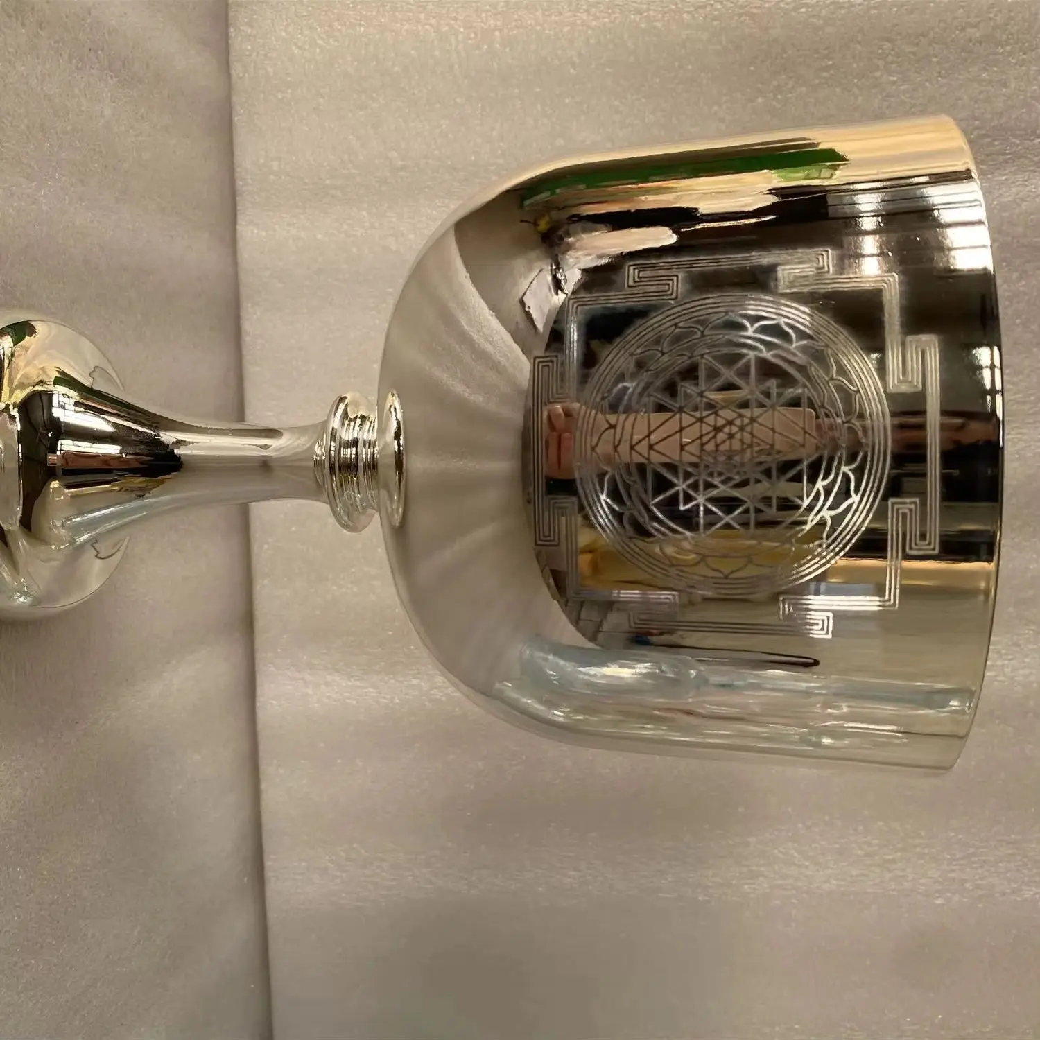 432Hz 4th octave Platinum color crystal singing chalice + 