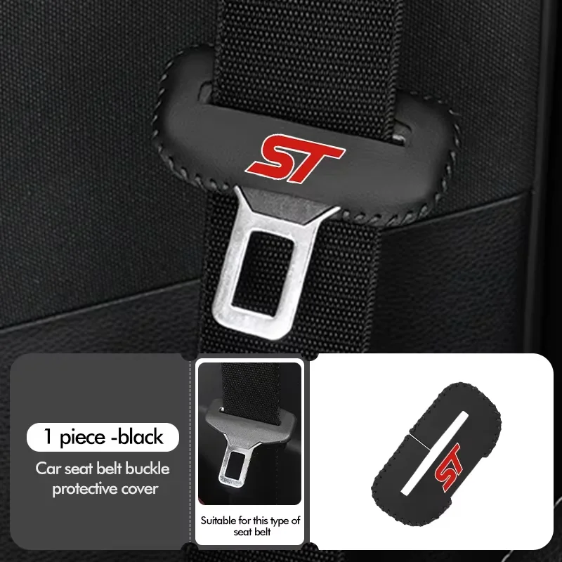 Car Seat Belt Buckle Sleeve Anti Scratch Protective Cover ST Line Accessory for Mustang Focus Escape Ranger Everest Bronco